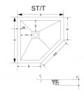 Душевой поддон пятиугольный RGW Stone Tray ST/T (крышка сифона в цвет поддона)